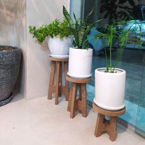 پایه گلدان 3سایز رنگ نسکافه ای